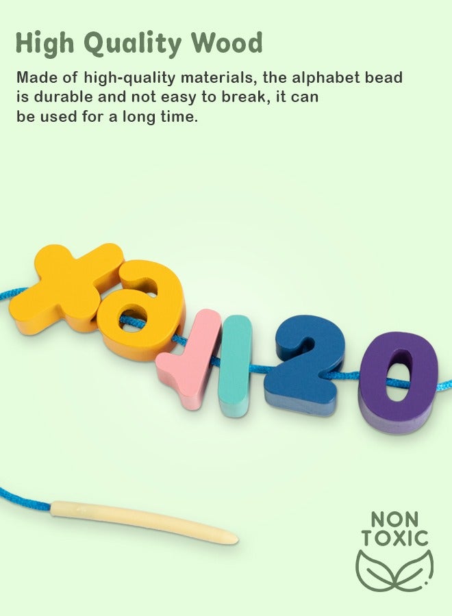 BAYBEE Wooden Lacing Children's Beads & 1 String 15 Pieces, Fine Motor Skills Toys for Kids, Stringing Toy With Rope For Early Learning, Focus Training And Parent-child Interaction Toy for Kids - Image 5