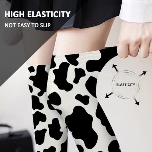 MOCSONE Knee High Socks Cow Print Women's Work Athletic Over Thigh High Long Stockings - Image 5