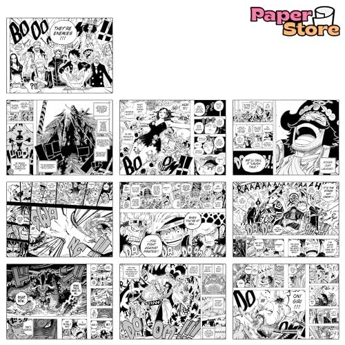 Thepaper9store Paper9store Manga Poster Set of 20 Manga Wall posters, 8.2x11.8 Inch Adhesive Tape Attached 300 GSM Cardstock, Anime Manga Wall decor (One Piece) - Image 4