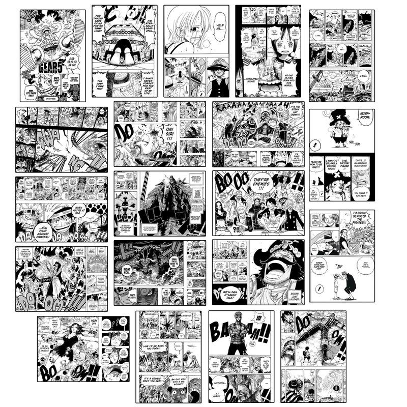 Thepaper9store Paper9store Manga Poster Set of 20 Manga Wall posters, 8.2x11.8 Inch Adhesive Tape Attached 300 GSM Cardstock, Anime Manga Wall decor (One Piece) - Image 5