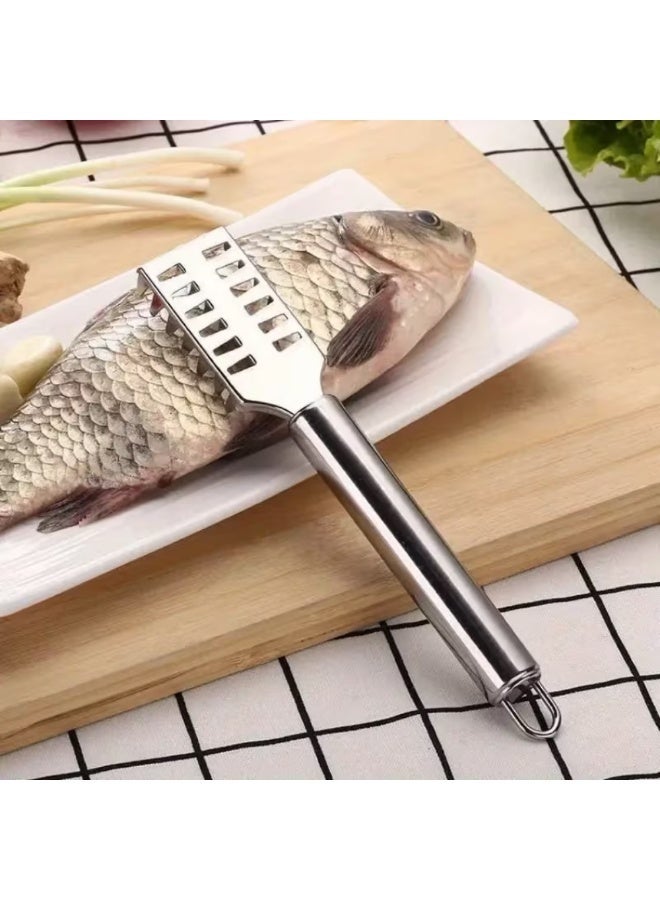 AMM Stainless Steel Fish Scaler Remover – Seafood Scale Scraper Tool for Fast Fish Cleaning - Image 1
