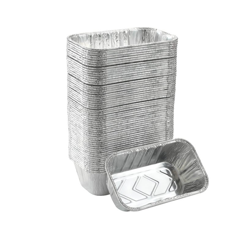 Waytiffer 100 Pack 1Lb mini Loaf Pans Heavy Duty Disposable Aluminum Foil Bread Tins Standard Size 6 X 35 X 25 Oven Safe Sturdy Small Bread Tin Pans 1 Pound Loaf Pans
