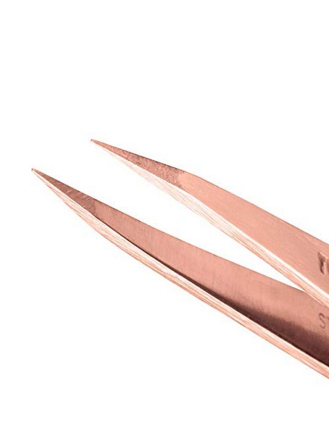 Tweezerman Stainless Steel Point Tweezer Eyebrow Precision Tweezers Facial And Ingrown Hair Removal (Rose Gold) - Image 3