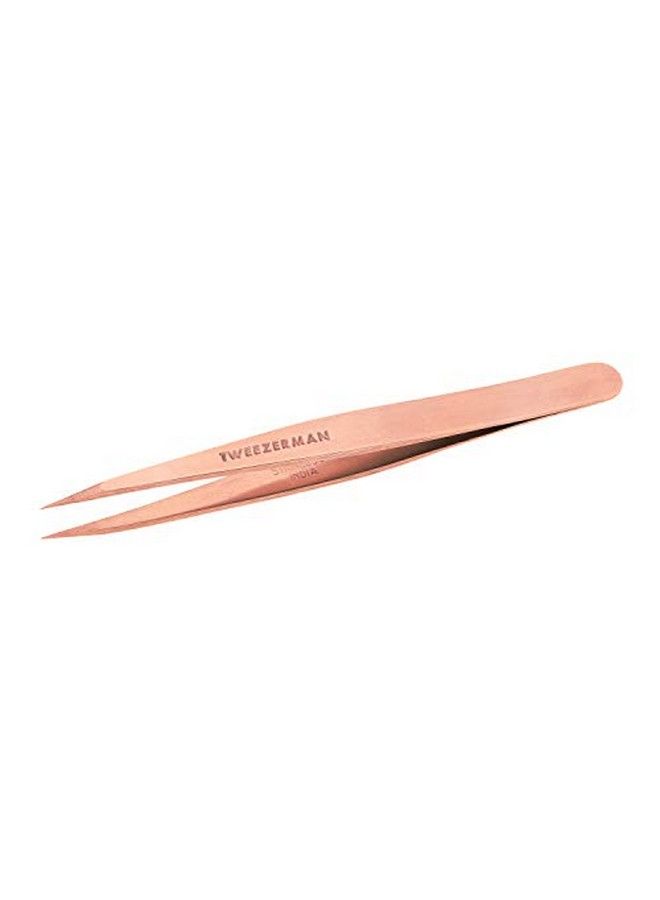 Tweezerman Stainless Steel Point Tweezer Eyebrow Precision Tweezers Facial And Ingrown Hair Removal (Rose Gold) - Image 2