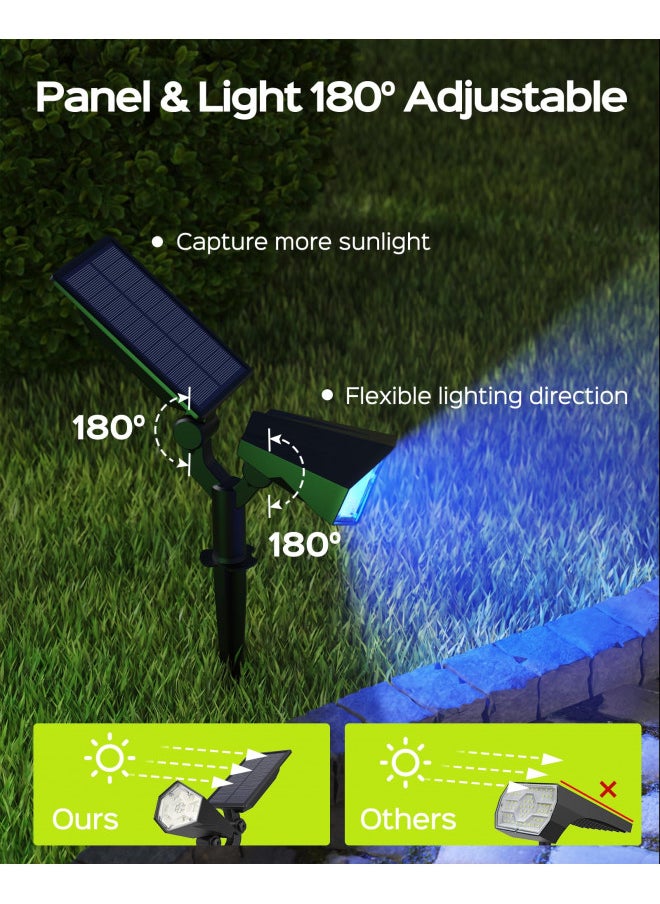JACKYLED - JACKYLED Solar Spot Lights Outdoor, Color Changing Spotlight RGB Landscape Spotlights Waterproof, Solar Lights for Yard/Garden/Walkway/Christmas, 6 Modes Auto On/Off 2 Pack - Image 1