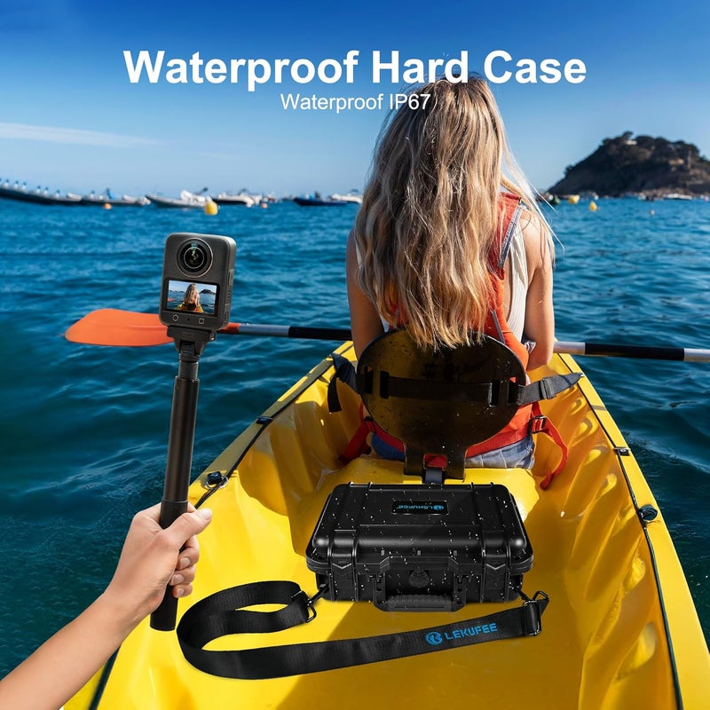 Lekufee Waterproof Hard Case for DJI Osmo 360, Adventure Combo, Battery, Osmo Selfie Stick, DJI Mic Mini/Mic 2 Charging, More Accessories(Case Only) - Image 4