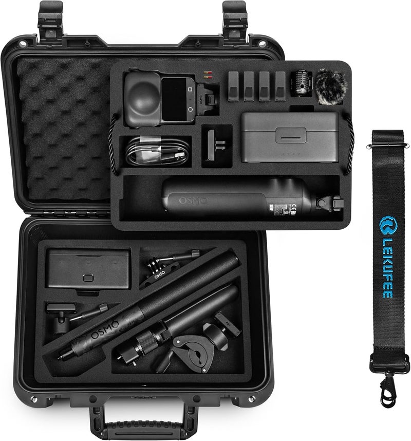 Lekufee Waterproof Hard Case for DJI Osmo 360, Adventure Combo, Battery, Osmo Selfie Stick, DJI Mic Mini/Mic 2 Charging, More Accessories(Case Only) - Image 1