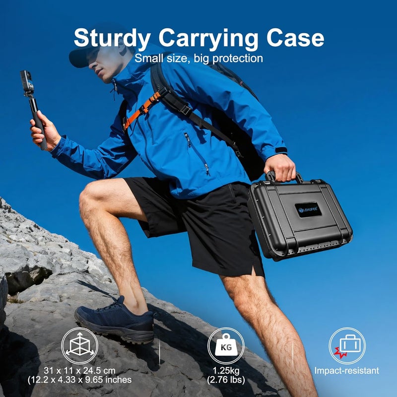 Lekufee Waterproof Hard Case for DJI Osmo 360, Adventure Combo, Battery, Osmo Selfie Stick, DJI Mic Mini/Mic 2 Charging, More Accessories(Case Only) - Image 5