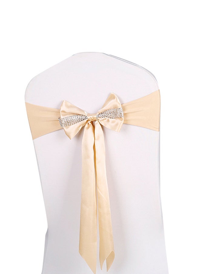 NIBEMINENT Elastic Chair Ribbon Back Tie Band Gold 232cm