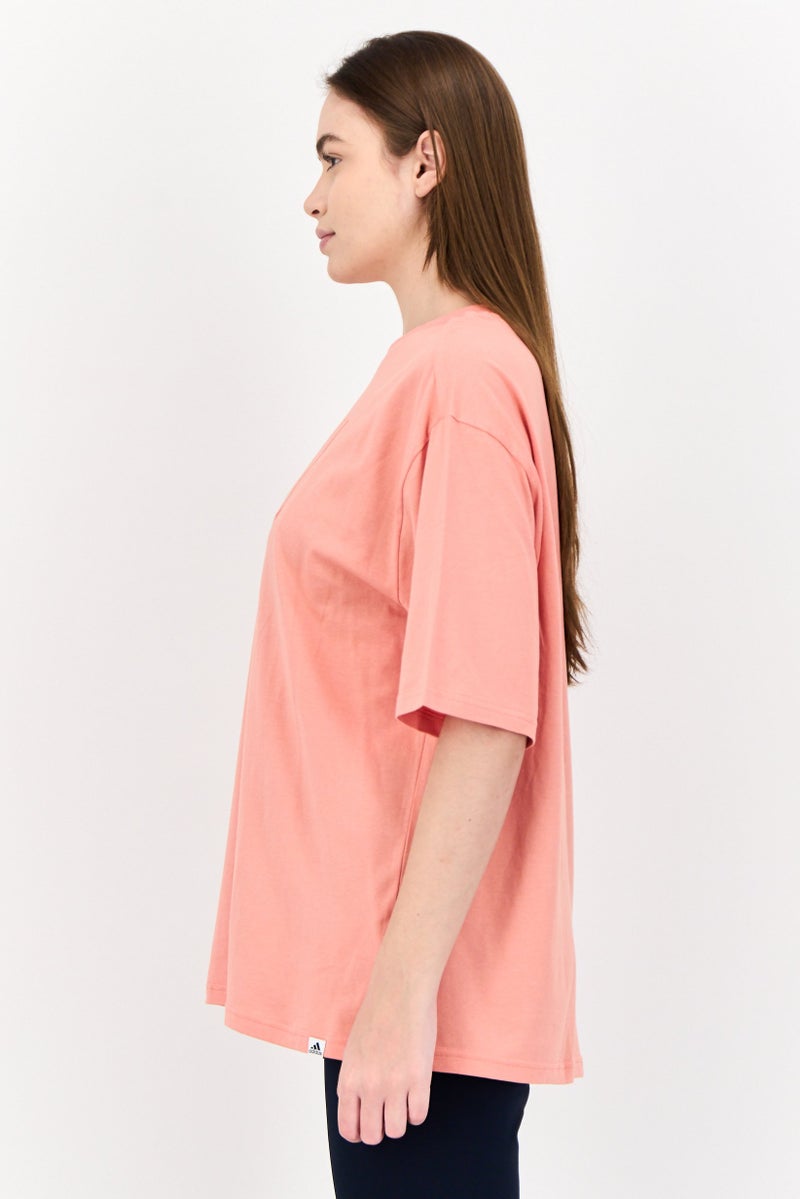 Adidas تي شيرت رياضي نسائي قصير الأكمام في الهواء الطلق، وردي - Image 2