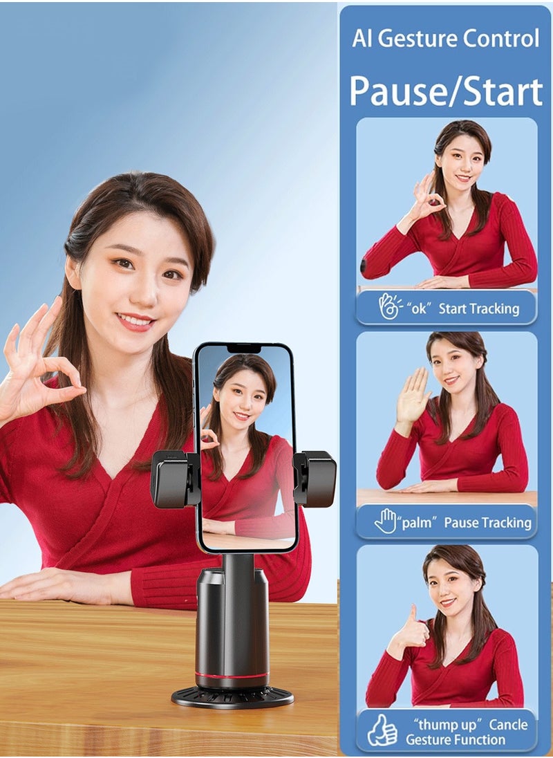 LEOKOR Auto Face Tracking Phone Holder RGB Selfie Light,360°Rotation Face Body Phone Tripod,Smart Shooting Camera Mount,Rechargeable Remote and Light for Live Vlog Streaming Video  - Image 3