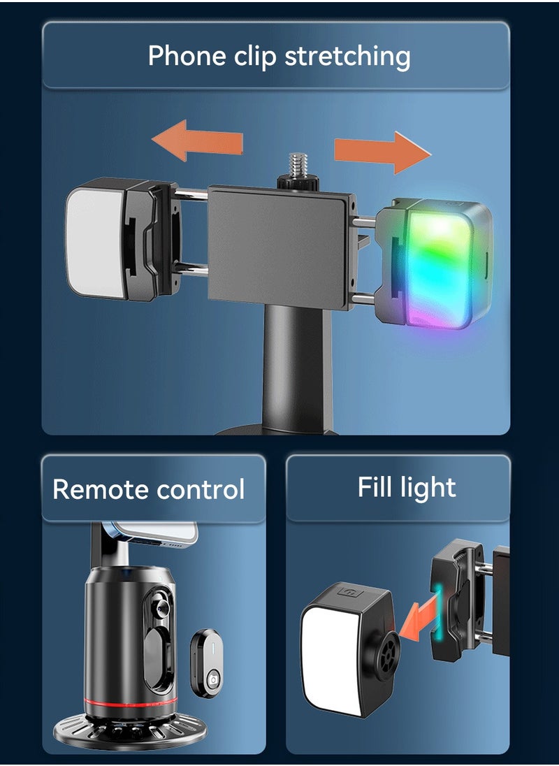LEOKOR Auto Face Tracking Phone Holder RGB Selfie Light,360°Rotation Face Body Phone Tripod,Smart Shooting Camera Mount,Rechargeable Remote and Light for Live Vlog Streaming Video  - Image 5