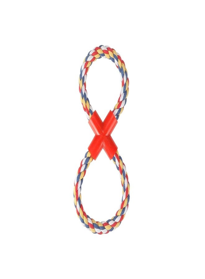 PawCloud Cotton Chew Dog Rope Toy, Double Ring Dog Chew Tug Toy, Medium, Multicolor - Image 1