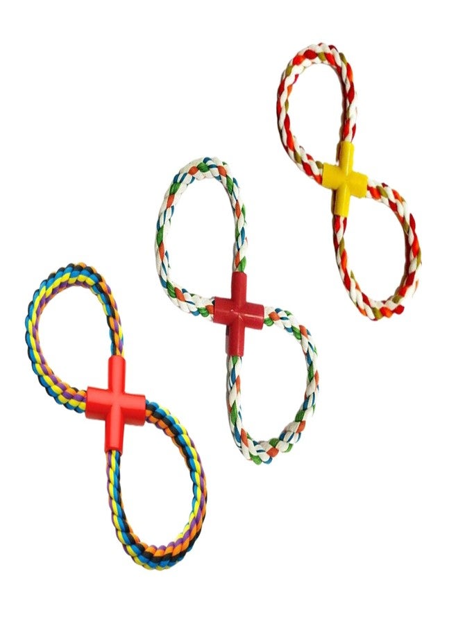 PawCloud Cotton Chew Dog Rope Toy, Double Ring Dog Chew Tug Toy, Medium, Multicolor - Image 3