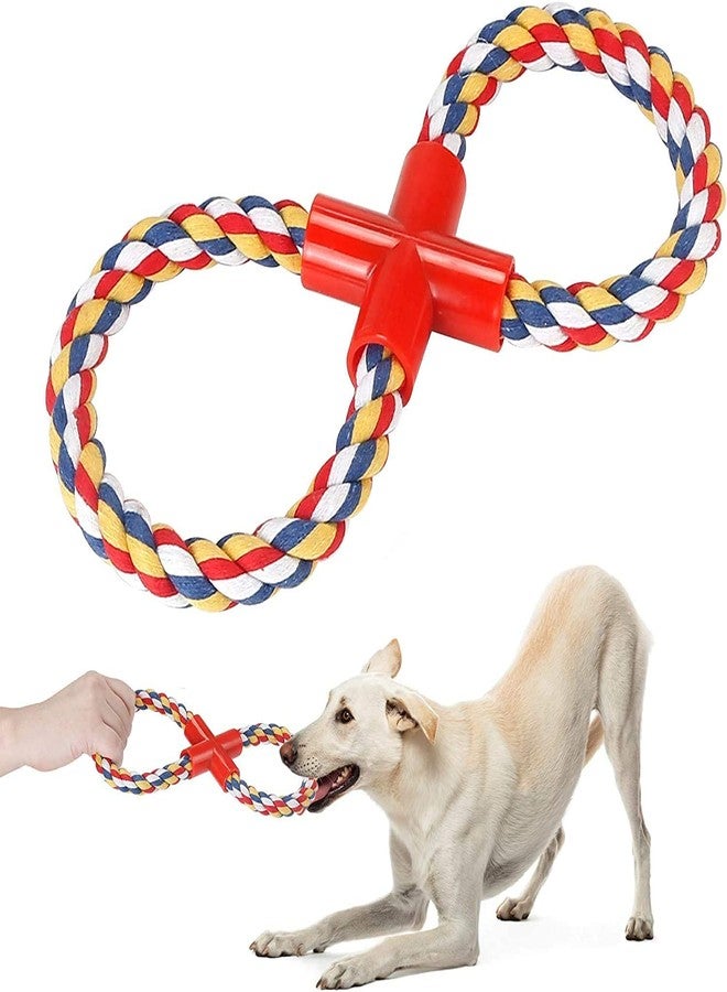PawCloud Cotton Chew Dog Rope Toy, Double Ring Dog Chew Tug Toy, Medium, Multicolor - Image 5