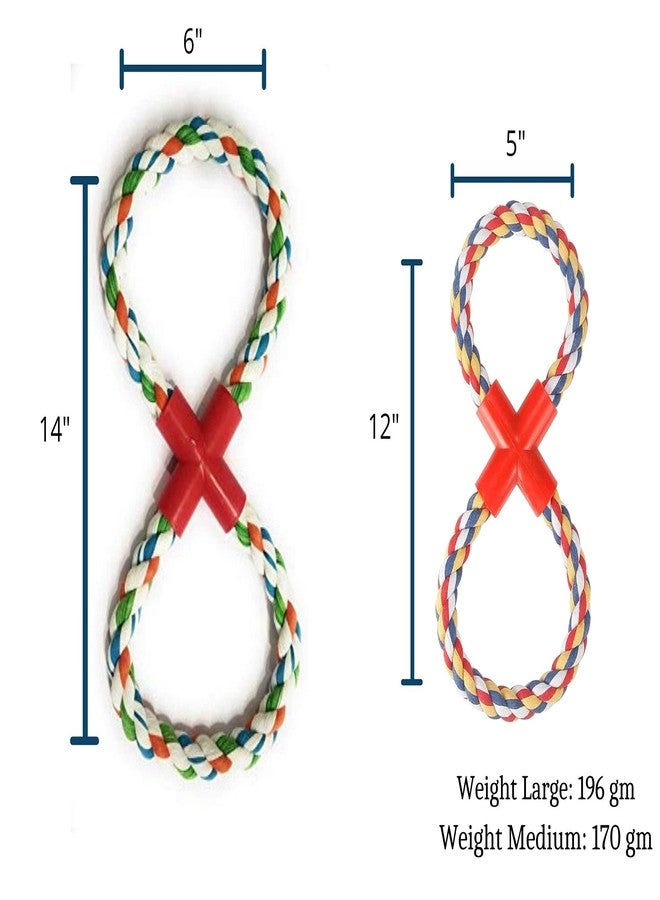 PawCloud Cotton Chew Dog Rope Toy, Double Ring Dog Chew Tug Toy, Medium, Multicolor - Image 2