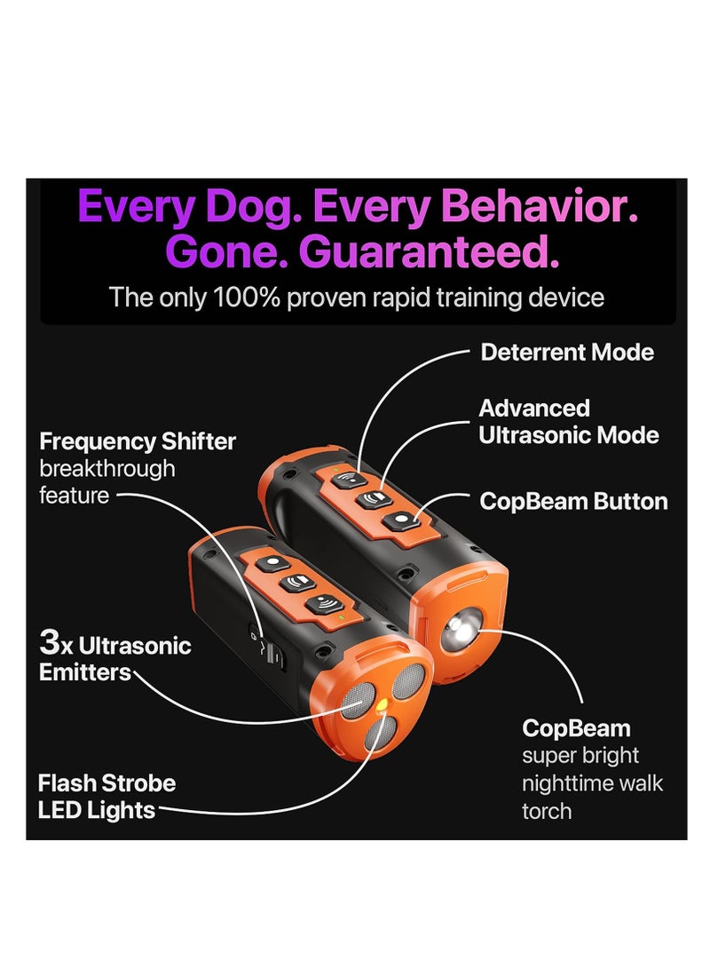 Furtey Dog Bark Guard - Professional Dog Training Tool w/ 3X Sonic Emitters Ultra-Long Range - Dog Bark Deterrent and Anti Barking Device for Dogs - Indoor & Outdoor - Dog Shock Bark Collar Alternative - Image 2