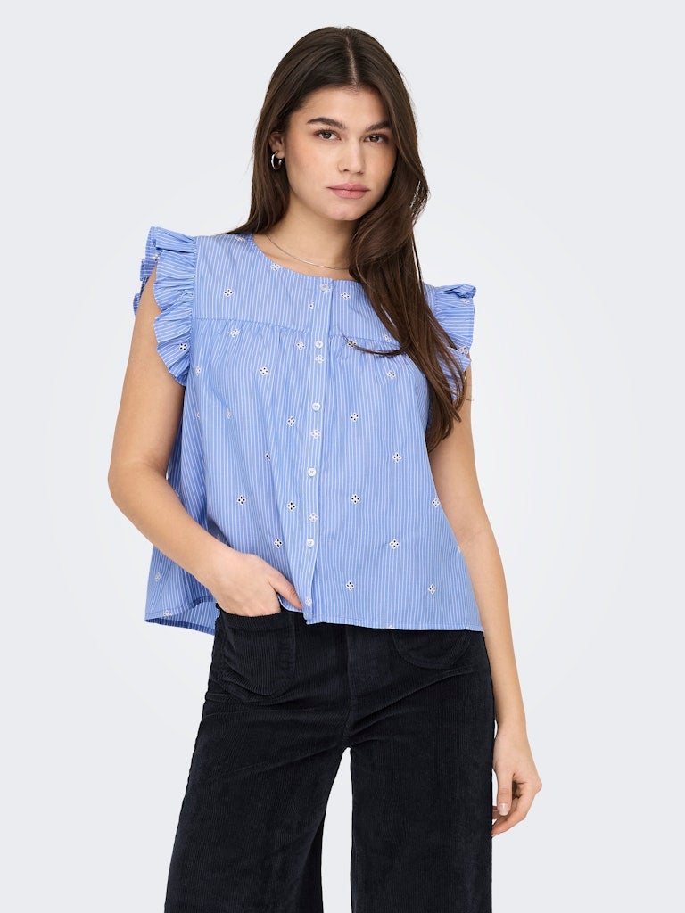 ONLY ONLAMANDA SL EMB TOP WVN - Image 1
