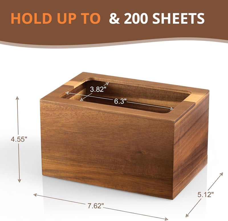 CMLKLZD Dryer Sheet Holder, Acacia Wood Laundry Sheets Container, Laundry Room Organization and Storage for Farmhouse Laundry Room Decor and Accessories, Fabric Softener Dispenser - Image 2