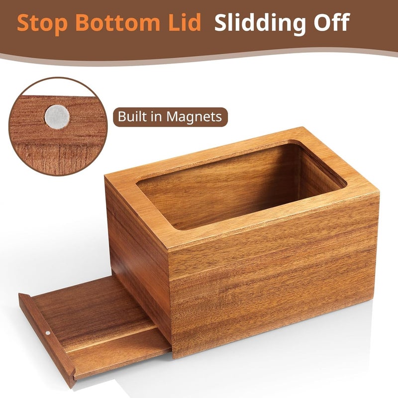 CMLKLZD Dryer Sheet Holder, Acacia Wood Laundry Sheets Container, Laundry Room Organization and Storage for Farmhouse Laundry Room Decor and Accessories, Fabric Softener Dispenser - Image 3