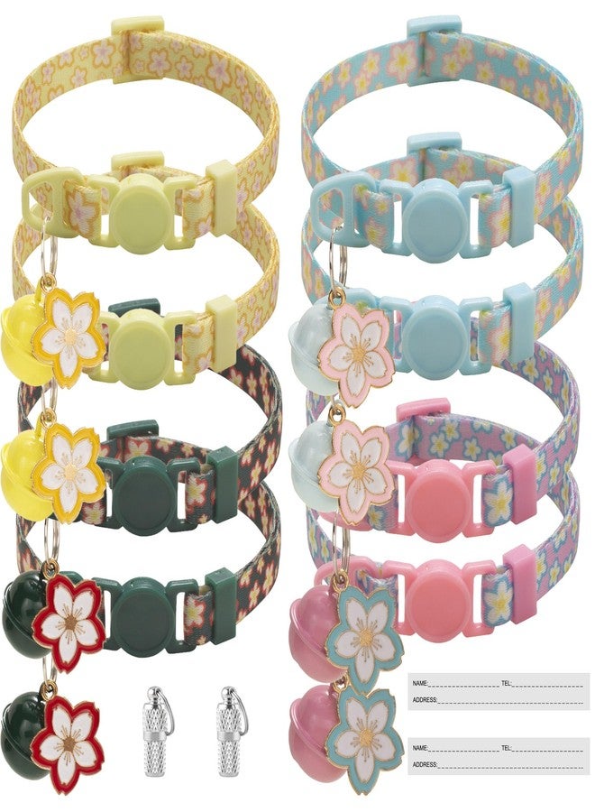 Deetenks Cat Collars 8 Pack Pet Collars with Bell Cat ID Safe Collars Pet Collars Adjustable 7.5"-12.6" - Image 1