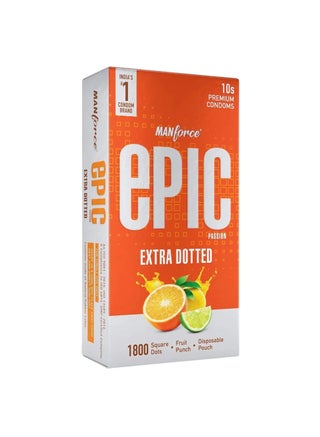 Epic Passion Fruit Punch Flavour Super Thin Extra Dotted Lubricated Latex Condom