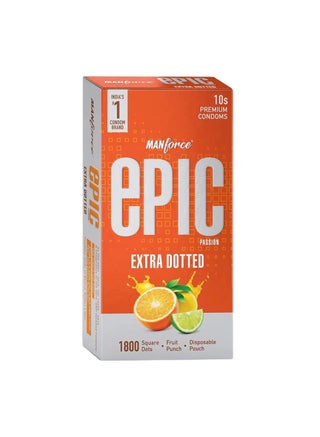 Epic Passion Fruit Punch Flavour Super Thin Extra Dotted Lubricated Latex Condom