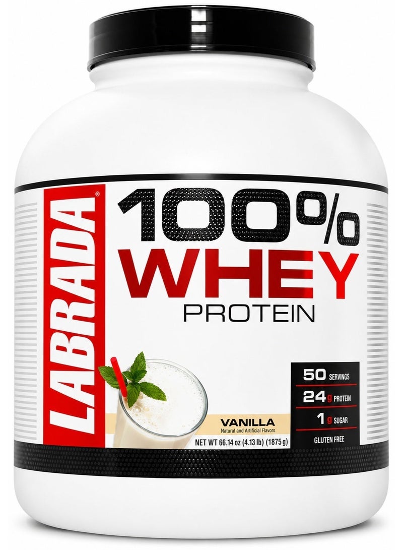 LABRADA 100% Whey Protein Powder Vanilla 4.13 lbs - Image 1