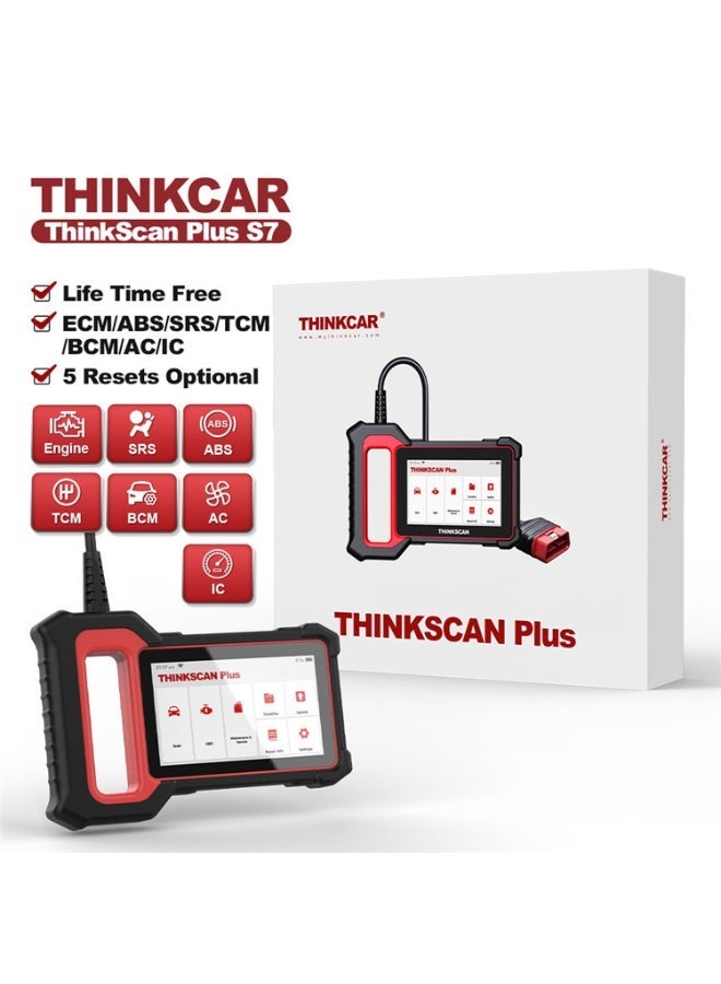 فكر في السيارة جهاز فحص OBD2 ThinkCAR، جهاز فحص ThinkScan Plus S7 لأنظمة ABS، SRS، ECM، TCM، BCM، AC، IC، مع 5 خيارات خدمات خاصة، جهاز فحص سيارات يغطي أكثر من 10,000 سيارة، قارئ أكواد، متوافق مع AutoAuth لـ FCA SGW - Image 2