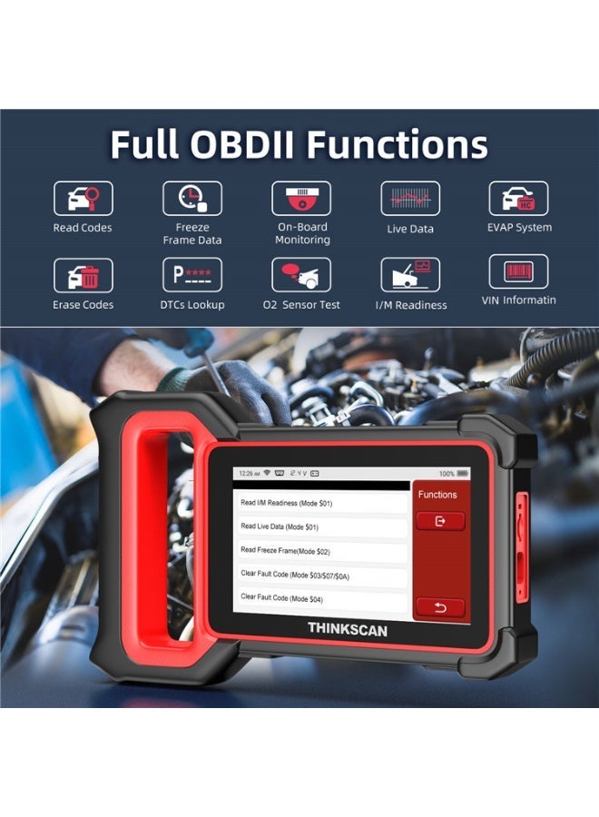 فكر في السيارة جهاز فحص OBD2 ThinkCAR، جهاز فحص ThinkScan Plus S7 لأنظمة ABS، SRS، ECM، TCM، BCM، AC، IC، مع 5 خيارات خدمات خاصة، جهاز فحص سيارات يغطي أكثر من 10,000 سيارة، قارئ أكواد، متوافق مع AutoAuth لـ FCA SGW - Image 4