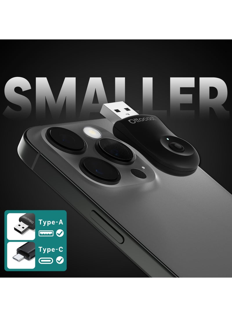 Ottocast Mini Wireless CarPlay Adapter for iPhone & Android Auto Adapter 2-in-1 Convert Wired to Wireless Apple Car Play, Plug & Play, USB-C, Low Latency - Image 4