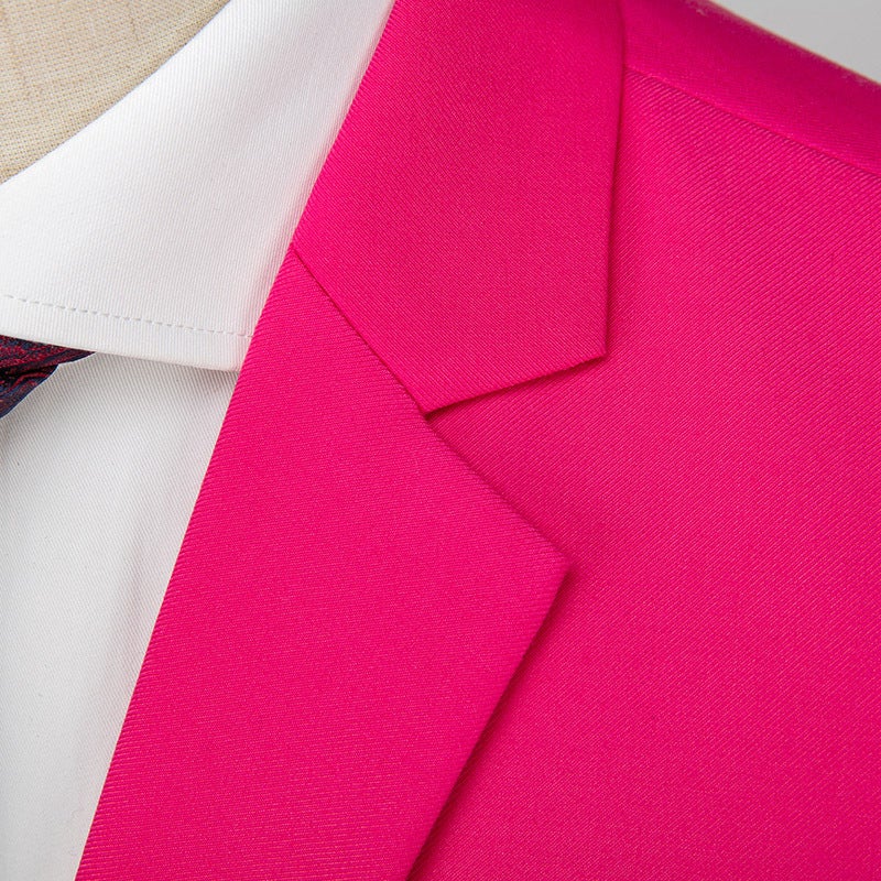 Special Offer New Slim-Fit Korean Style Student Casual Business Groom Best Man Suit Two-Piece Suit Western Red - Image 4