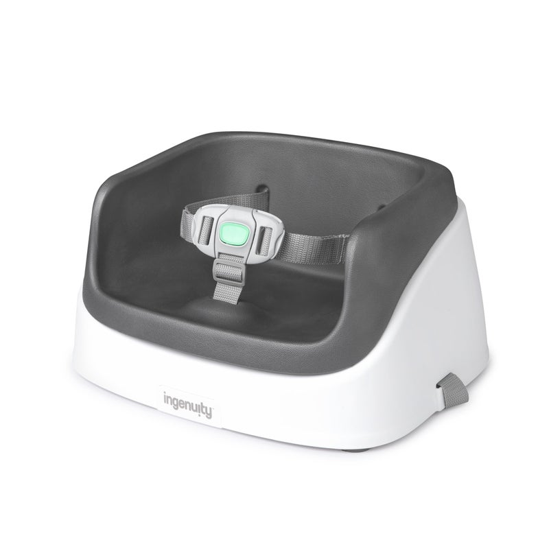 إنجنيونتي Ingenuity SmartClean Toddler Booster Seat for Kitchen Chair – Lightweight for on-the-go, Easy-Clean, 3-Point Harness Strap – Booster Seat for Dining Table, Slate - Image 1