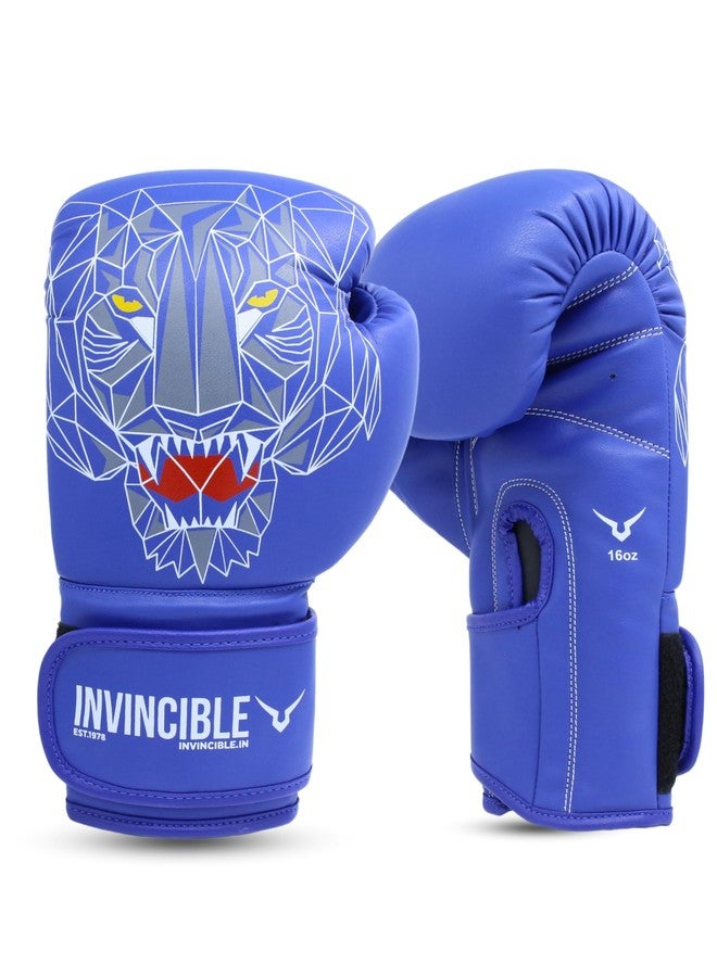 إنفينسبل قفازات قتالية محدودة الإصدار من إنفينسيبل، بنقشة جلد النمر، لون أزرق، 8 أونصة - Image 2