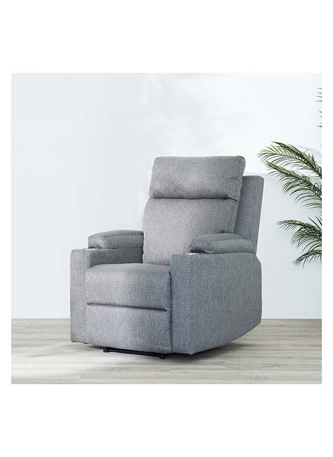 DANUBE HOME Danube Home Taylor 1 Seater Fabric Power Recliner With Massage Options & Cup Holder Modern Design One Seat Relaxing Chair Comfortable Living Room Furniture L 77 x W 84 x H 104 cm Grey  - Image 4