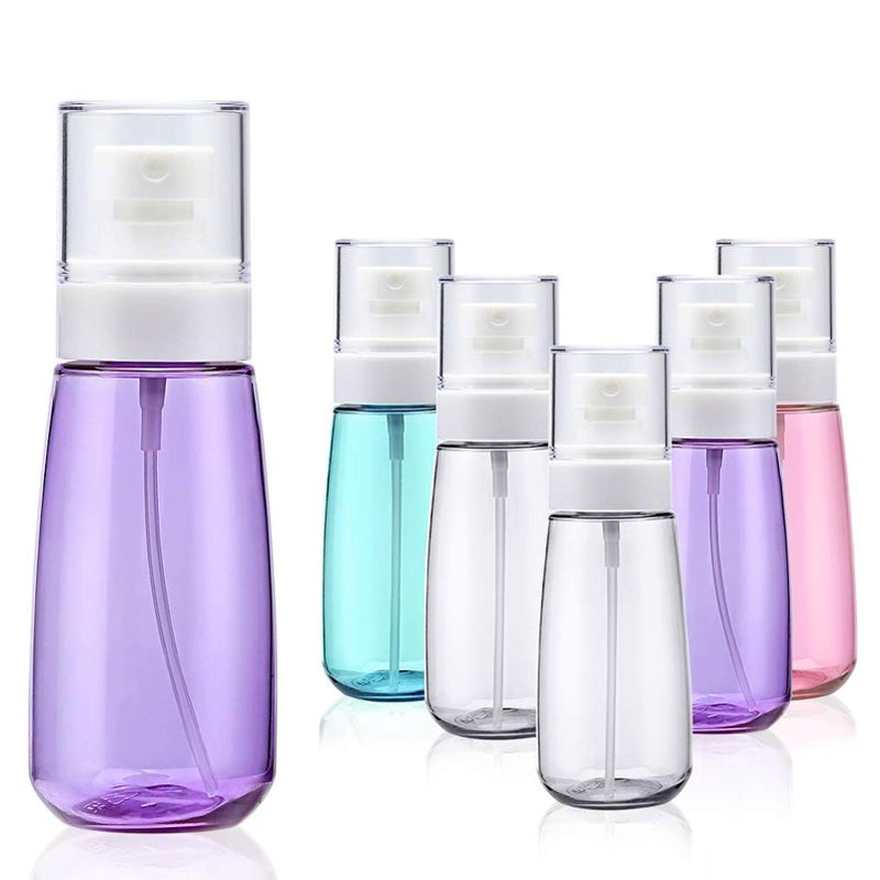 Cosywell Fine Mist Spray Bottle 3.4oz/ 100ml Empty Cosmetic Refillable Travel Containers Plastic Hair Spray Bottle Sprayer for Perfume Skincare Makeup Lotion (6color2purple) - Image 1