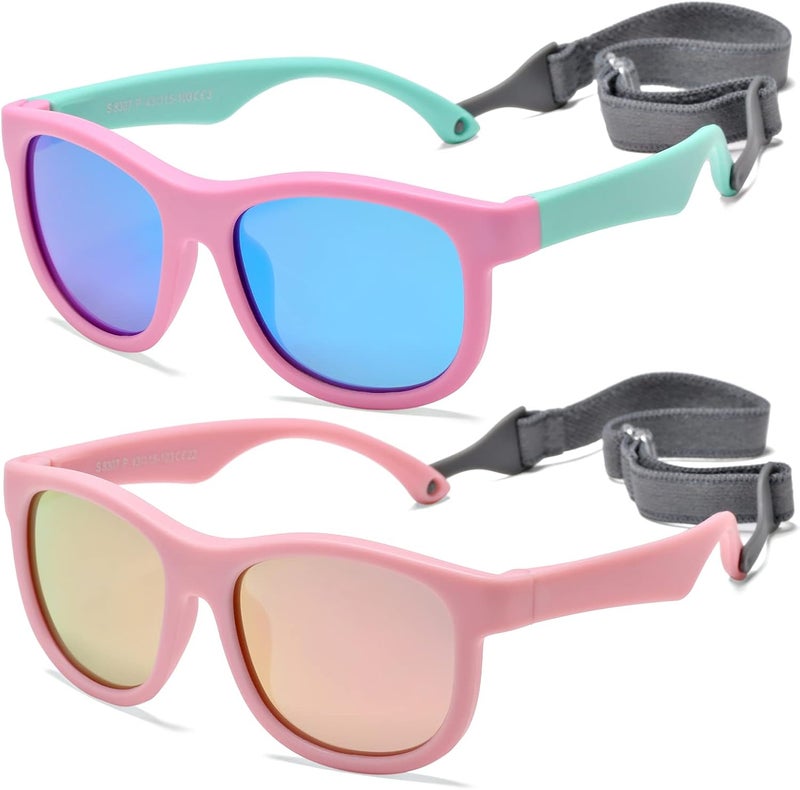 NULOOQ Flexible Polarized Baby Sunglasses with Adjustable Strap for Toddler Newborn Infant Age 0-24 Months - Image 1