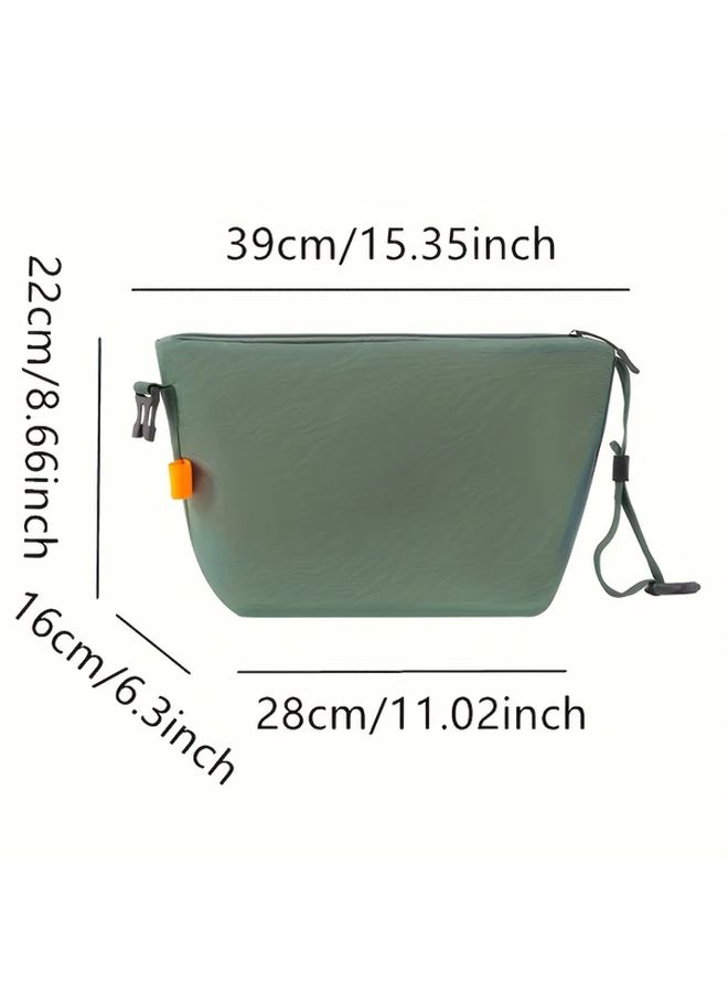 Large Capacity Insulated Lunch Bag Black Foldable Portable Oxford Cloth Design - Image 4