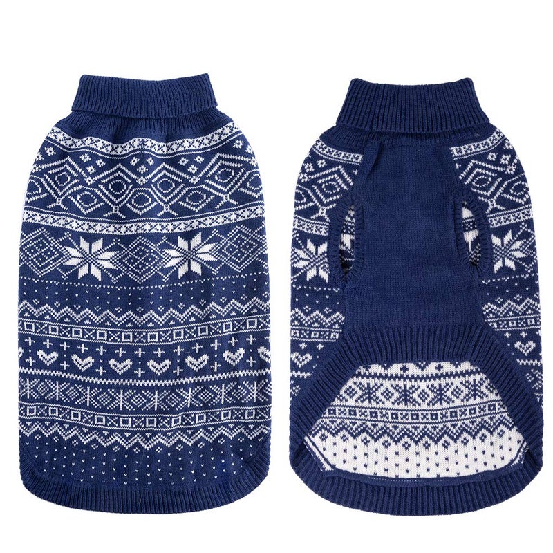 HOMIMP Argyle Dog Sweater - Warm Winter Coat for Small, Medium & Large Dogs, Ugly Puppy Sweater, Soft Coat, Pet Clothing for Boys & Girls (Medium, Blue) - Image 2