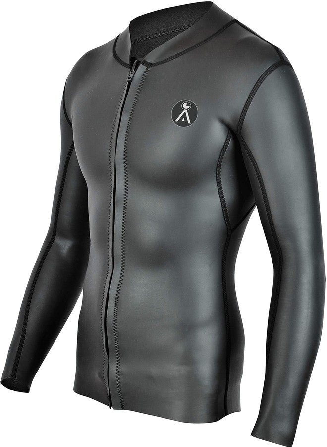 A VEBODI SURF Wetsuit TOP | Mens 1.5mm Neoprene Surfing Jacket | Long Sleeve-Front Zipper Vest | Wet Suit |… (as1, Alpha, s, Regular, Regular) - Image 5