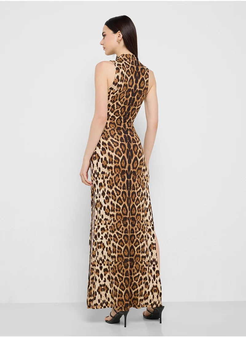 Ginger Leopard Print Maxi Dress
