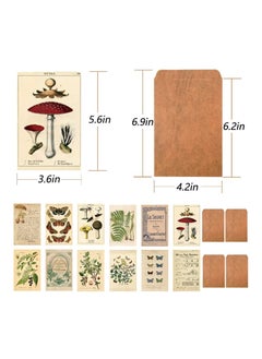 Y&D 40Pcs Vintage Style Postcards and Envelopes Set, Retro Nostalgic Memory Postcard Creative Cowhide Old English Writing Greeting Card Photography Props DIY Paper for Handicrafts  - Image 5