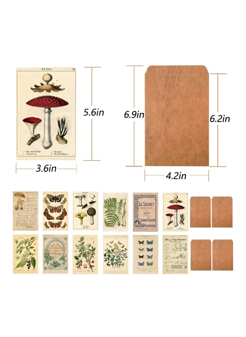 Y&D 40Pcs Vintage Style Postcards and Envelopes Set, Retro Nostalgic Memory Postcard Creative Cowhide Old English Writing Greeting Card Photography Props DIY Paper for Handicrafts  - Image 5