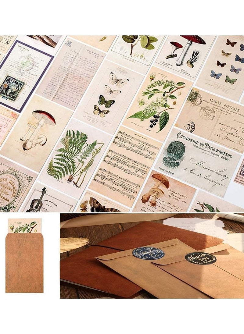 Y&D 40Pcs Vintage Style Postcards and Envelopes Set, Retro Nostalgic Memory Postcard Creative Cowhide Old English Writing Greeting Card Photography Props DIY Paper for Handicrafts  - Image 4