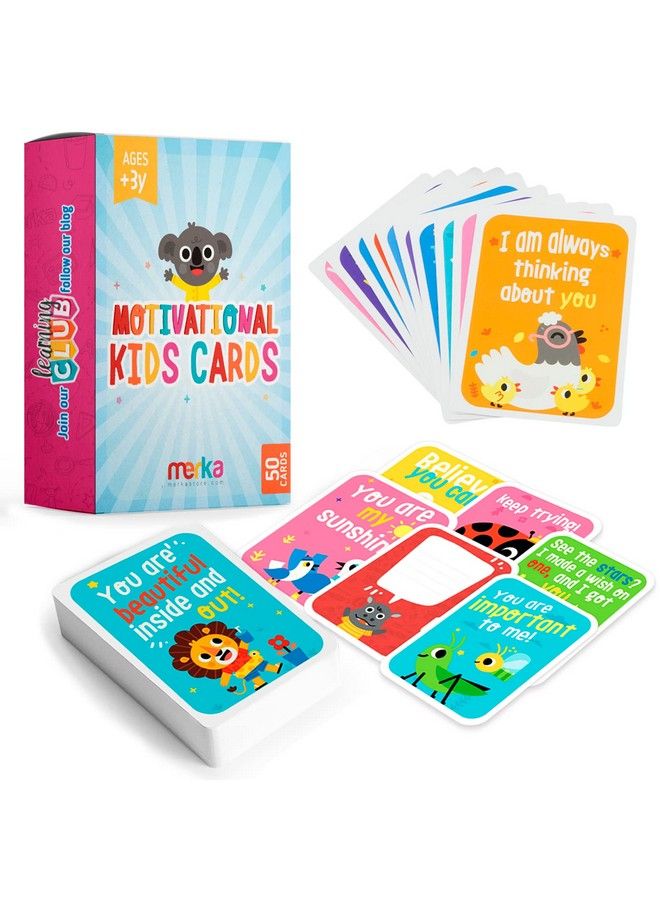 merka Kids Lunch Box Notes Special Daily Quotes 50 Cards Motivational Flashcards For Kids And Toddler Lunches Positive Quote Notes And Affirmation Cards For Kids  - Image 1