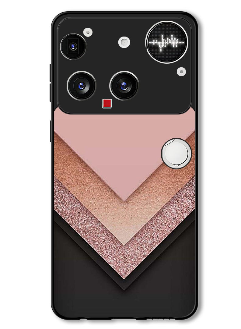 Theodor Case Compatible with Nothing Phone (3) 6.67 Inch Protection Shockproof Bumper Cover Black Golden & Pink - Image 1