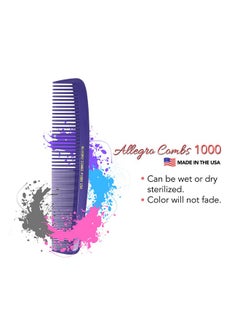 Allegro Combs Allegro Combs 1000 X-Large Styling Comb Hair Cutting Barber Stylist Shampoo Combs All Purpose Wide And Fine Tooth Made In The USA 2 Pc. (Purple)  - Image 4