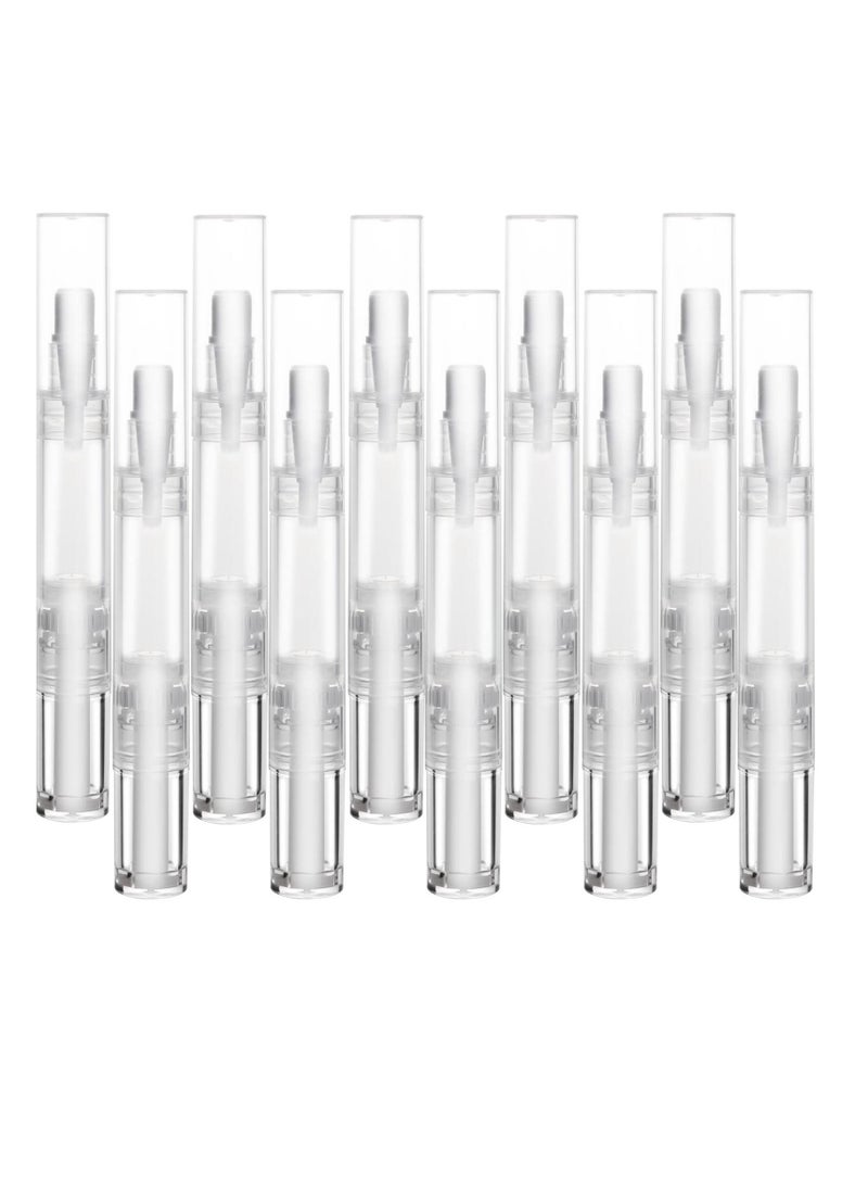 Y&D - 5ml Transparent Twist Pen, for Cuticle Oil Applicator, Empty Nail Pen with Brush Tip, Eyelash Growth Liquid Tube, Cosmetic Lip Gloss Container (10 pack) - Image 1