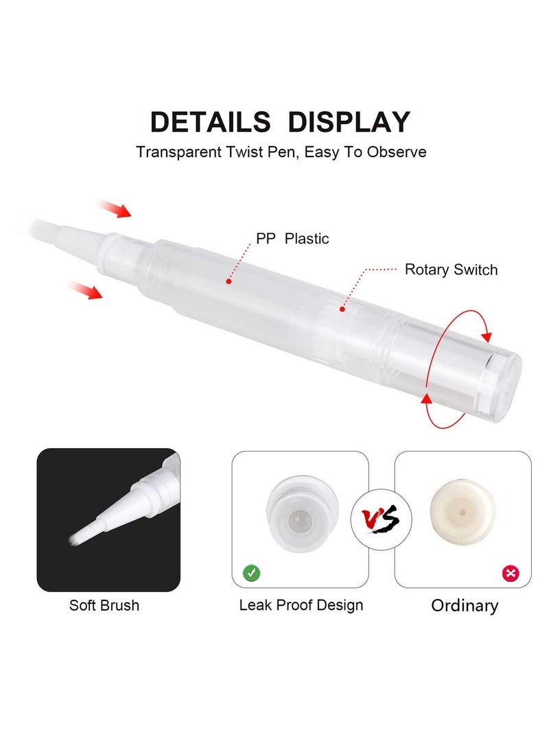 Y&D - 5ml Transparent Twist Pen, for Cuticle Oil Applicator, Empty Nail Pen with Brush Tip, Eyelash Growth Liquid Tube, Cosmetic Lip Gloss Container (10 pack) - Image 1