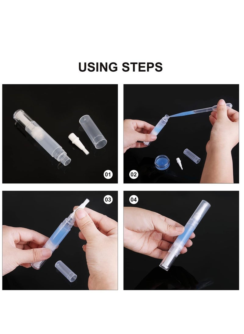 Y&D - 5ml Transparent Twist Pen, for Cuticle Oil Applicator, Empty Nail Pen with Brush Tip, Eyelash Growth Liquid Tube, Cosmetic Lip Gloss Container (10 pack) - Image 1